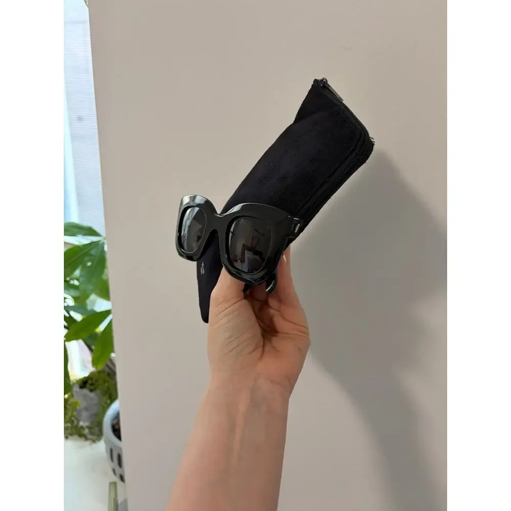 Celine Black Square Cat Eye Sunglasses with Case